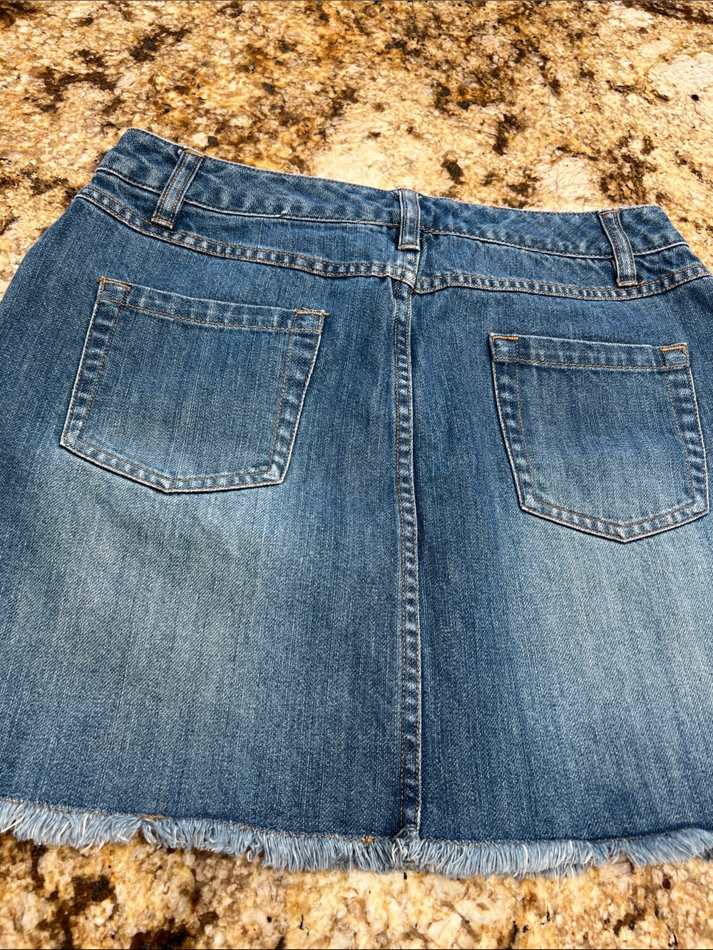 Route 66 Women's Denim Skirt with Frayed Hem